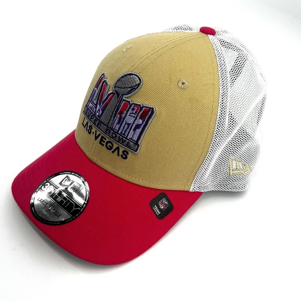 New Era Super Bowl LVIII Las Vegas 39THIRTY Hat L/XL Mesh trucker Cap‎ NWOT NEW